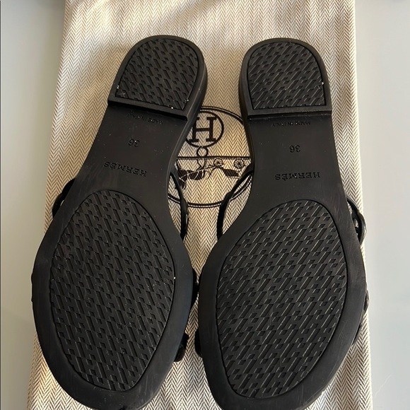 🖤 Hermès Rivage Chaîne d'Ancre Insignia Slides in BLACK 🖤 Size 6 - Picture 3 of 3